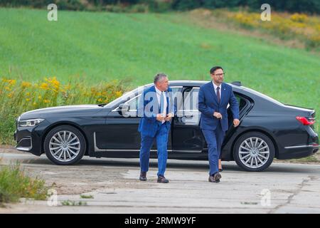 Wroclaw, Wroclaw, Pologne. 30 août 2023. Le 30 août 2023 à Wierzchowice, le président d'Oren Polska, Daniel Obajtek, a participé à une conférence visant à renforcer la sécurité énergétique du pays. Photo : Daniel Obajtek (image de crédit : © Krzysztof Zatycki/ZUMA Press Wire) USAGE ÉDITORIAL SEULEMENT! Non destiné à UN USAGE commercial ! Banque D'Images