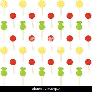 Fond de motif sans couture coloré avec Lollipops Vector Illustration de Vecteur