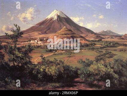 Popocatépetl et Iztaccihuatl 19e siècle de José María Velasco Gómez Obregón Banque D'Images