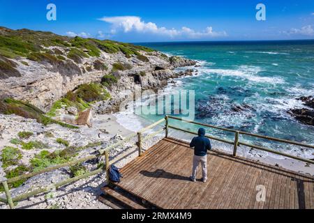 Vue aérienne de la réserve naturelle de Walker Bay dans le sud-ouest du Cap, Afrique du Sud Banque D'Images