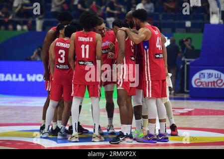 Quezon City, Philippines. 30 août 2023. L'équipe masculine de basket-ball de Porto Rico est vue lors du match de coupe du monde de basket-ball masculin FIBA 2023 entre la Chine et Porto Rico qui a lieu au Araneta Coliseum à Quezon City, aux Philippines. Score final Porto Rico 107:89 Chine. Crédit : SOPA Images Limited/Alamy Live News Banque D'Images