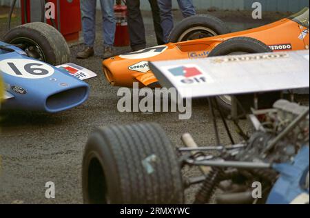 Voitures de Formule 1 au Grand Prix de Formule 1 des États-Unis 1969 au Watkins Glen Race course à Watkins Glen New York du 3 au 5 octobre 1969 Banque D'Images
