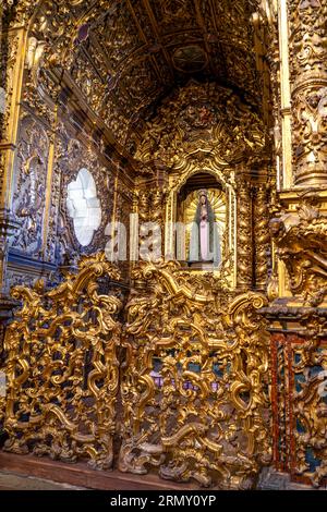 06.22.2023. Porto, Portugal: extremly decorated Igreja de Sao Francisco gold church in Porto Portugal . Stock Photo