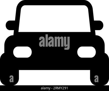 Logo de modèle de dessin animé de style icône de vue avant de voiture de jeep Illustration de Vecteur