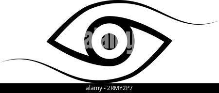 Logo Eye lignes calligraphiques élégant symbole perspicacité, prévoyance, unité de sens Illustration de Vecteur