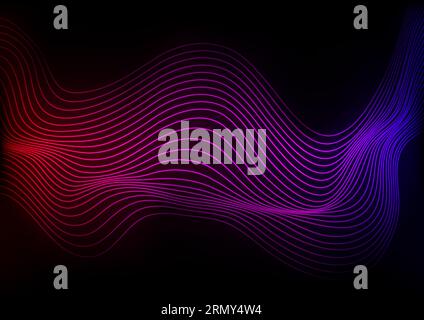 Abstrait futuriste coloré 3d néon de lignes ondulées de fond. Conception vectorielle Illustration de Vecteur