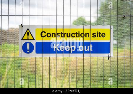 Tenir hors chantier sign Banque D'Images
