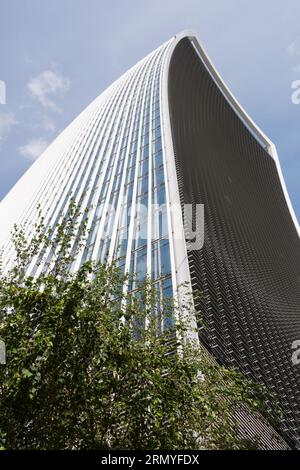 A Close-up of the Walkie Talkie and Sky Garden building on Fenchurch Street, London, England, U.K. Stock Photo