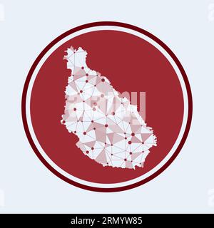 Icône de l'île Santiago. Logo tech tendance de l'île. Motif rond en maille géométrique. Technologie, internet, réseau, concept de télécommunication. Illustration de Vecteur