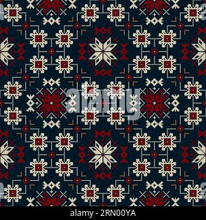Motif traditionnel letton de broderie sans couture, illustration vectorielle Illustration de Vecteur
