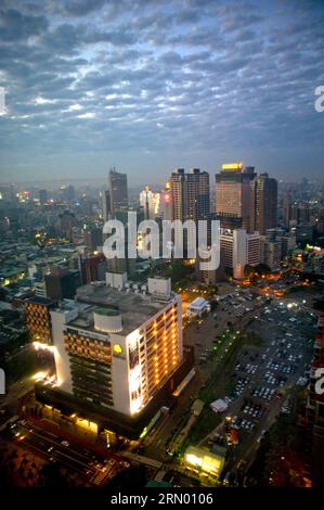 Vue aérienne de Taichung, Taiwan au crépuscule Banque D'Images