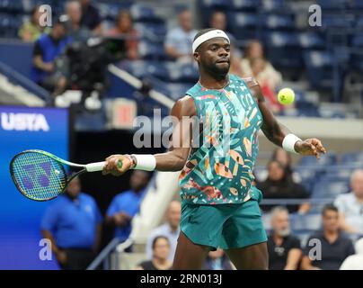 30 août 2023 : Frances Tiafoe (USA) a battu Sebastian Ofner (AUT) 6-3, 6-1, 6-4, à l'US Open au Billy Jean King Ntional tennis Center à Flushing, Queens, New York/USA © Grace Schultz/csm Banque D'Images