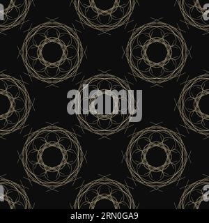Vector Seamless vintage motif de fleurs abstraites en dentelle sur fond noir Illustration de Vecteur