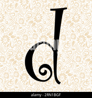 Curlz Alphabet D INFÉRIEUR , vecteur alphabet noir, vecteur alphabet, vecteur silhouette alphabet, vecteur police , Latter Art, Alphabet Vector, font Vector Illustration de Vecteur