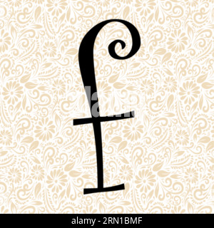 Curlz Alphabet F INFÉRIEUR , vecteur alphabet noir, vecteur alphabet, vecteur silhouette alphabet, vecteur police , Latter Art, Alphabet Vector, font Vector Illustration de Vecteur