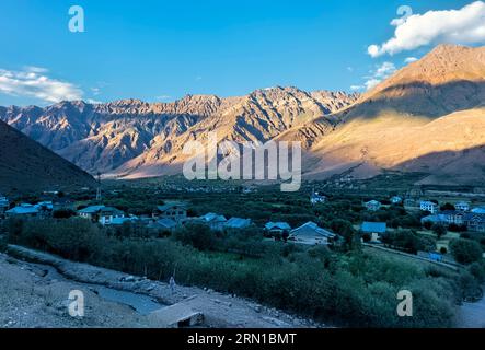 Lumière de fin d'après-midi, Panikhar, vallée de Suru, Zanskar, Inde Banque D'Images