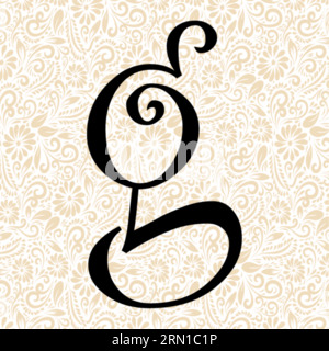 Curlz Alphabet G INFÉRIEUR , vecteur alphabet noir, vecteur alphabet, vecteur silhouette alphabet, vecteur police , Latter Art, Alphabet Vector, font Vector Illustration de Vecteur