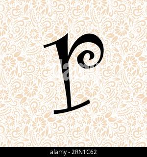 Curlz Alphabet R INFÉRIEUR , vecteur alphabet noir, vecteur alphabet, vecteur silhouette alphabet, vecteur police , Latter Art, Alphabet Vector, font Vector Illustration de Vecteur