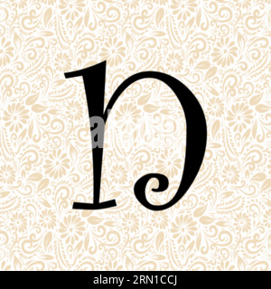 Curlz Alphabet N INFÉRIEUR , vecteur alphabet noir, vecteur alphabet, vecteur silhouette alphabet, vecteur police , Latter Art, Alphabet Vector, font Vector Illustration de Vecteur