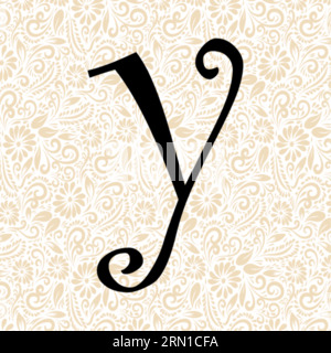 Curlz Alphabet y INFÉRIEUR , vecteur alphabet noir, vecteur alphabet, vecteur silhouette alphabet, vecteur police , Latter Art, Alphabet Vector, font Vector Illustration de Vecteur