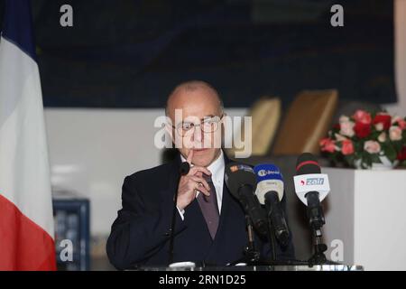 (141218) -- ALGER, 18 décembre 2014 () -- le ministre français de l'intérieur, Bernard Cazeneuve, prend la parole lors d'une conférence de presse à Alger, Algérie, le 18 décembre 2014. Cazeneuve a terminé une visite officielle de deux jours en Algérie sur invitation des autorités algériennes. () ALGÉRIE-ALGER-MINISTRE FRANÇAIS DE L'INTÉRIEUR-VISITE Xinhua PUBLICATIONxNOTxINxCHN Alger DEC 18 2014 les Ministres français de l'intérieur Bernard Cazeneuve prennent la parole lors d'une conférence de presse à Alger Algérie LE 18 2014 DEC Cazeneuve a terminé une visite officielle de deux jours en Algérie SUR invitation des autorités algériennes Algérie Alger Interio français Banque D'Images