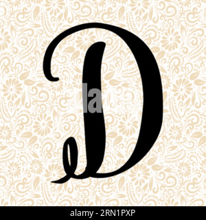 Alpha-D Sweet UPPER , vecteur alphabet noir, vecteur alphabet, vecteur silhouette alphabet, vecteur police, Latter Art, Alphabet Vector, font Vector Illustration de Vecteur