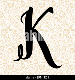 Sweet Alphabet K UPPER , vecteur alphabet noir, vecteur alphabet, vecteur silhouette alphabet, vecteur police, Latter Art, Alphabet Vector, font Vector Illustration de Vecteur