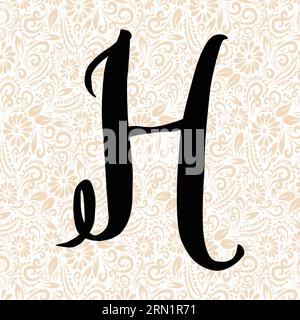 Lettre H douce SUPÉRIEURE , vecteur alphabet noir, vecteur alphabet, vecteur silhouette alphabet, vecteur police, Latter Art, Alphabet Vector, font Vector Illustration de Vecteur