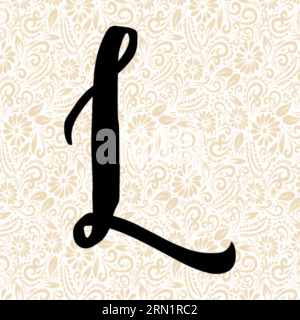 Alpha L Sweet UPPER , vecteur alphabet noir, vecteur alphabet, vecteur silhouette alphabet, vecteur police, Latter Art, Alphabet Vector, font Vector Illustration de Vecteur