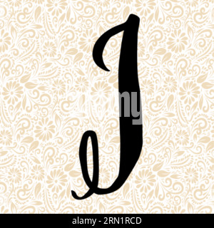 UPPER Alphabet J doux , vecteur alphabet noir, vecteur alphabet, vecteur silhouette alphabet, vecteur police, Latter Art, Alphabet Vector, font Vector Illustration de Vecteur