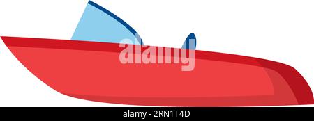 Bateau à moteur rapide rouge Illustration de Vecteur