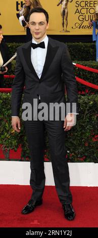 L'acteur Jim Parsons assiste à la 21e cérémonie annuelle des Screen Actors Guild Awards au Shrine Auditorium de Los Angeles, États-Unis, le 25 janvier 2015. US-LOS ANGELES-21ST SCREEN ACTORS GUILD AWARDS YangxLei PUBLICATIONxNOTxINxCHN l'acteur Jim Parsons assiste à la 21e cérémonie annuelle des Screen Actors Guild Awards AU Shrine Auditorium de Los Angeles États-Unis Jan 25 2015 U.S. Los Angeles 21st Screen Actors Guild Awards PUBLICATIONxNOTxINxCHN Banque D'Images
