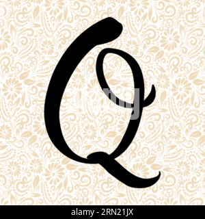 Sweet Alphabet Q UPPER , vecteur alphabet noir, vecteur alphabet, vecteur silhouette alphabet, vecteur police, Latter Art, Alphabet Vector, font Vector Illustration de Vecteur
