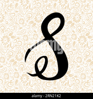 Lettre S douce SUPÉRIEURE , vecteur alphabet noir, vecteur alphabet, vecteur silhouette alphabet, vecteur police, Latter Art, Alphabet Vector, font Vector Illustration de Vecteur