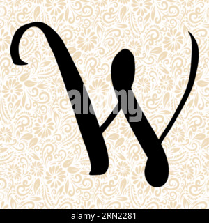 Alpha doux W UPPER , vecteur alphabet noir, vecteur alphabet, vecteur silhouette alphabet, vecteur police, Latter Art, Alphabet Vector, font Vector Illustration de Vecteur
