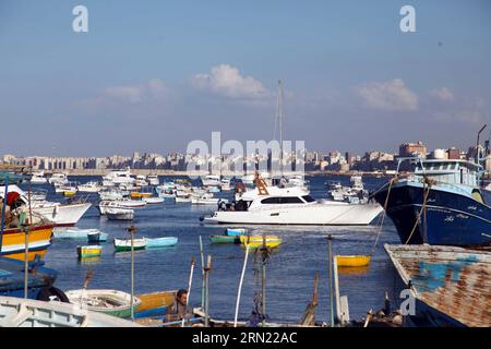 (150202) -- ALEXANDRIE, 2 février 2015 -- la photo prise le 30 janvier 2015 montre une vue générale d'un canal dans la ville de pêcheurs El Max à Alexandrie, en Égypte. La ville de pêcheurs connue sous le nom de Venise en Egypte est située près de la ville côtière méditerranéenne Alexandrie, et les pêcheurs ici vivent de la pêche d'une génération à l'autre.) ÉGYPTE-ALEXANDRIA-FISH-EL MAX-FEATURE AHMEDXGOMAA PUBLICATIONXNOTXINXCHN Banque D'Images