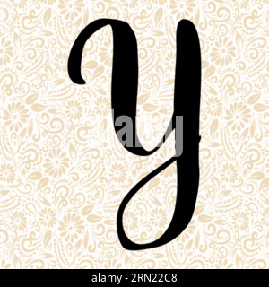 Lettre y douce SUPÉRIEURE , vecteur alphabet noir, vecteur alphabet, vecteur silhouette alphabet, vecteur police, Latter Art, Alphabet Vector, font Vector Illustration de Vecteur
