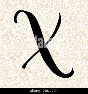 UPPER Alphabet X Sweet , vecteur alphabet noir, vecteur alphabet, vecteur silhouette alphabet, vecteur police, Latter Art, Alphabet Vector, font Vector Illustration de Vecteur