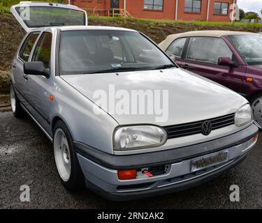 Volkswagen VW Golf Mk3 Mark iii lll Silver Vintage Retro Show Shine Day Out, Melbourne Victoria Banque D'Images