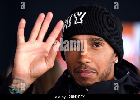 Photo de dossier datée du 24-08-2023 du pilote Mercedes F1 Lewis Hamilton, qui a signé un nouveau contrat de deux ans avec Mercedes, a annoncé l'écurie. Date de publication : jeudi 31 août 2023. Banque D'Images