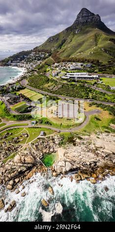 Vue aérienne de Maiden's Cove Tidal Pool à Clifton, Cape Town, Afrique du Sud Banque D'Images