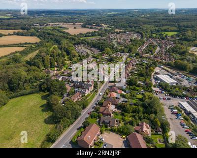 Vue aérienne de la ville de Battle, site de la bataille de Hastings en 1066, East Sussex, Royaume-Uni. Banque D'Images