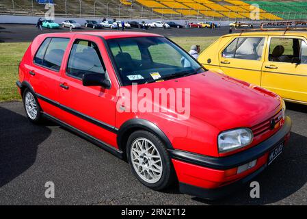 Volkswagen VW Golf Mk3 Mark iii lll Rouge Vintage Retro Show Shine Day Out, Melbourne Victoria Banque D'Images