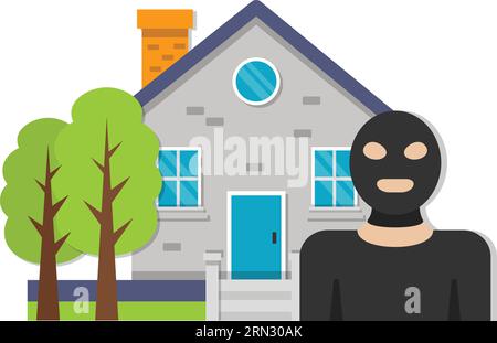 Cambrioleurs brisent dans le concept de la maison, menace de la vie Vector Color Icon Design, symbole de catastrophe naturelle, signe de conservation de l'environnement, Acte de Dieu stock Illustration de Vecteur