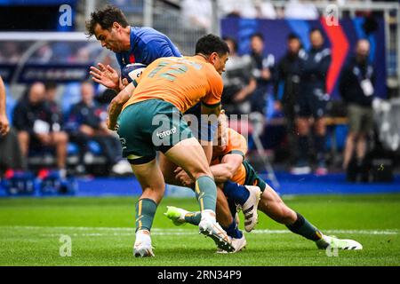 Paris, France. 27 août 2023. Damian Penaud de France lors du match amical entre la France et l'Australie a joué au Stade de France le 27 août à Paris, France. (Photo de Matthieu Mirville/PRESSINPHOTO) crédit : PRESSINPHOTO SPORTS AGENCY/Alamy Live News Banque D'Images