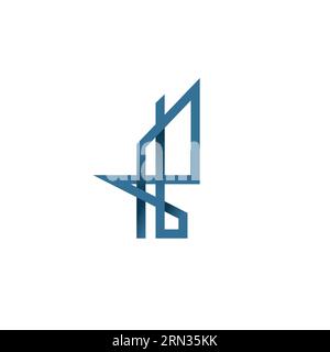 Logo PB Building. Icône lettre PB. Logo du bâtiment Illustration de Vecteur