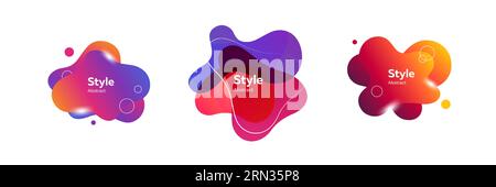 Ensemble de blobs fluides colorés superposés Illustration de Vecteur