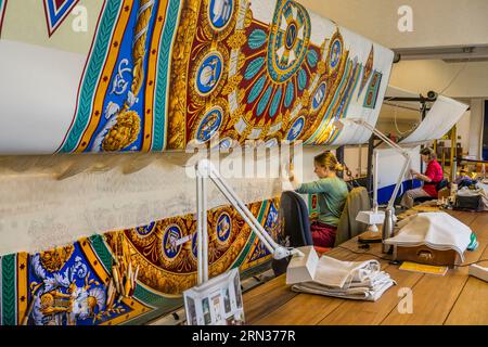 France, Hérault, Lodève, Manufacture de la Savonnerie Annexe unique de la fabrique nationale de tapis de la Savonnerie des Gobelins à Paris Banque D'Images