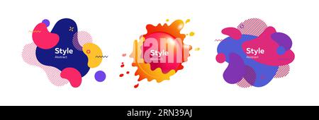 Ensemble de blobs fluides colorés superposés Illustration de Vecteur