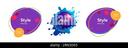 Ensemble de blobs abstraits superposés Illustration de Vecteur